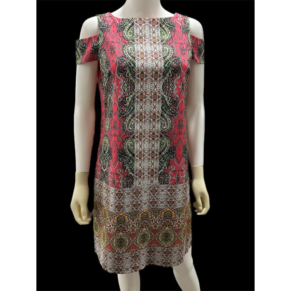 Maggy London Women’s Size 8 Paisley Cold Shoulder Sheath Dress